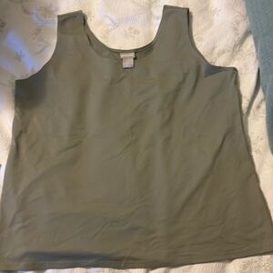 Chico's Boxy wharf Green Tank Top SZ 3 NWOT